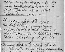 Shooting04 Extracts from 1908 shooting diary of William Shakespeare from Henley