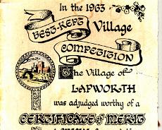 Lapworth Awards_0001 Certificate of Merit awarded to Lapworth in Best Kept Village Competition 1963