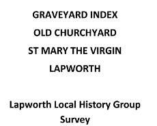 Old Churchyard Survey 2022- Front Page 2022 Survey of Lapworth Old Churchyard, full document is downloadable by clicking here