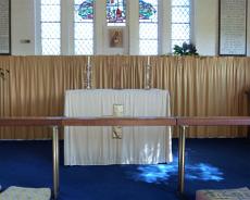 P1000892 Altar rail in St Luke's dedicated to Herbert McWilliams