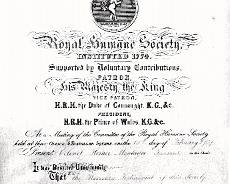 1004A-4 1907 Certificate to George Barnett from the Royal Humane Society to commend the rescue of his brother from the canal