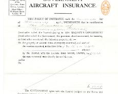 Aircraft insurance Aircraft insurance policy for Rowington School 1916