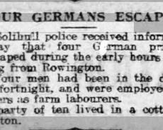 Prisoner escape 27-9-18 Report of a POW escape at Rowington on 27 September 1918