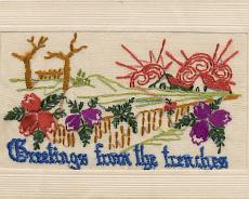 20141003_0054 Embroidered postcard produced in France and sent from the trenches
