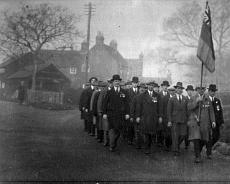 Legion parade Parade in 1927 for the dedication of the British Legion banner. Fred Neale standard bearer