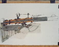ALockwood_0009 Lock 23 on the Stratford Canal at Lapworth 1988. Original painting by Arthur Lockwood